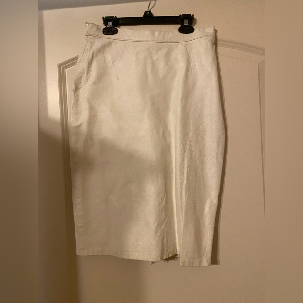 Vintage Dali Melamie White Leather Skirt